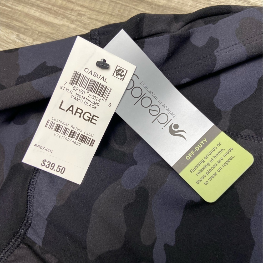 ID Ideology Women's Relaxed Camo Print Joggers Black Size Large - Picture 7 of 14